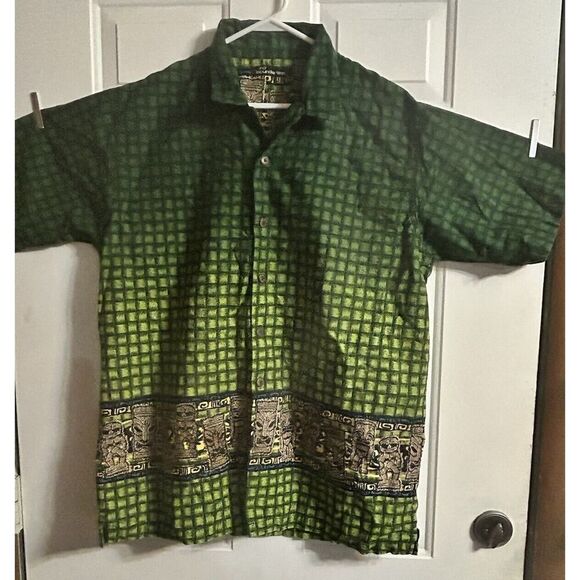 No Boundaries Men’s Short Sleeve Shirt Polynesian Easter Island Statues Size L ￼ - Picture 1 of 11
